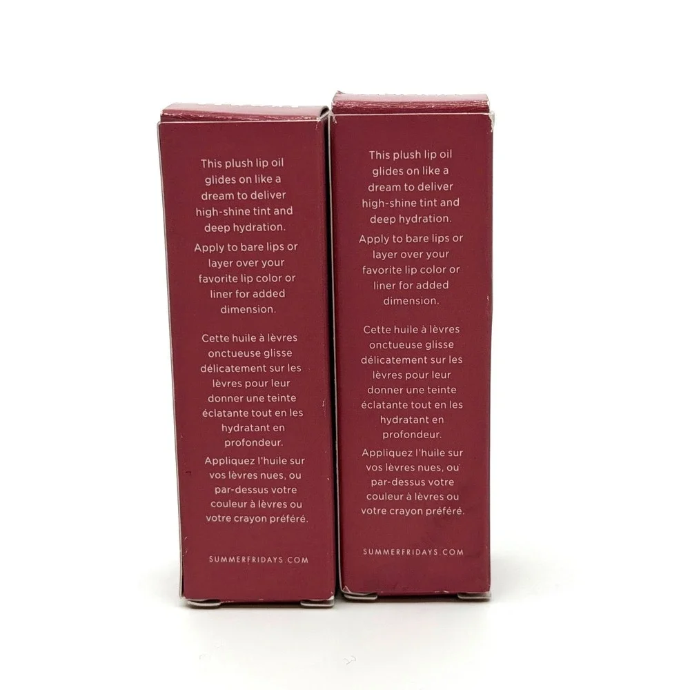 2 Pack Summer Fridays Dream Lip Oil Soft Mauve 4.5ml 0.15oz NEW